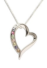 stunning tiny pastel cubic zirconia heart silver baby necklace